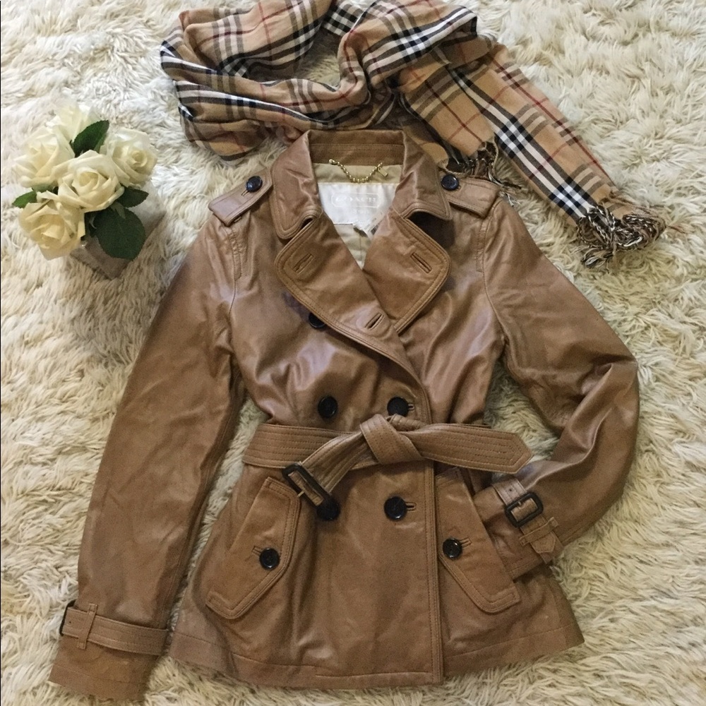 COACH ALEXIS Leather Short Trench Coat 86434 Dylan - Picture 8 of 8